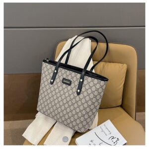 跨境女包2025新款大容量手提托特包老花字母复古百搭单肩包bags批