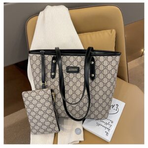 跨境女包2025新款大容量手提托特包老花字母复古百搭单肩包bags批