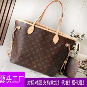 foreign trade classic presbyopia shopping bag beige red inner large capacity mother in law bag high version