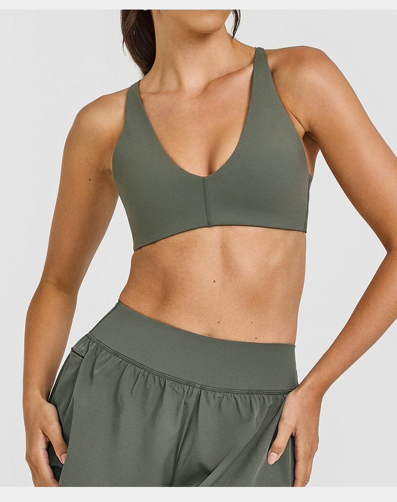 New European and American brushed sports bras for women can wear cross beautiful back running fitness yoga vest suspender bra O1CN011gWteI24PvbW7LDSl 3324387384 0 Cib