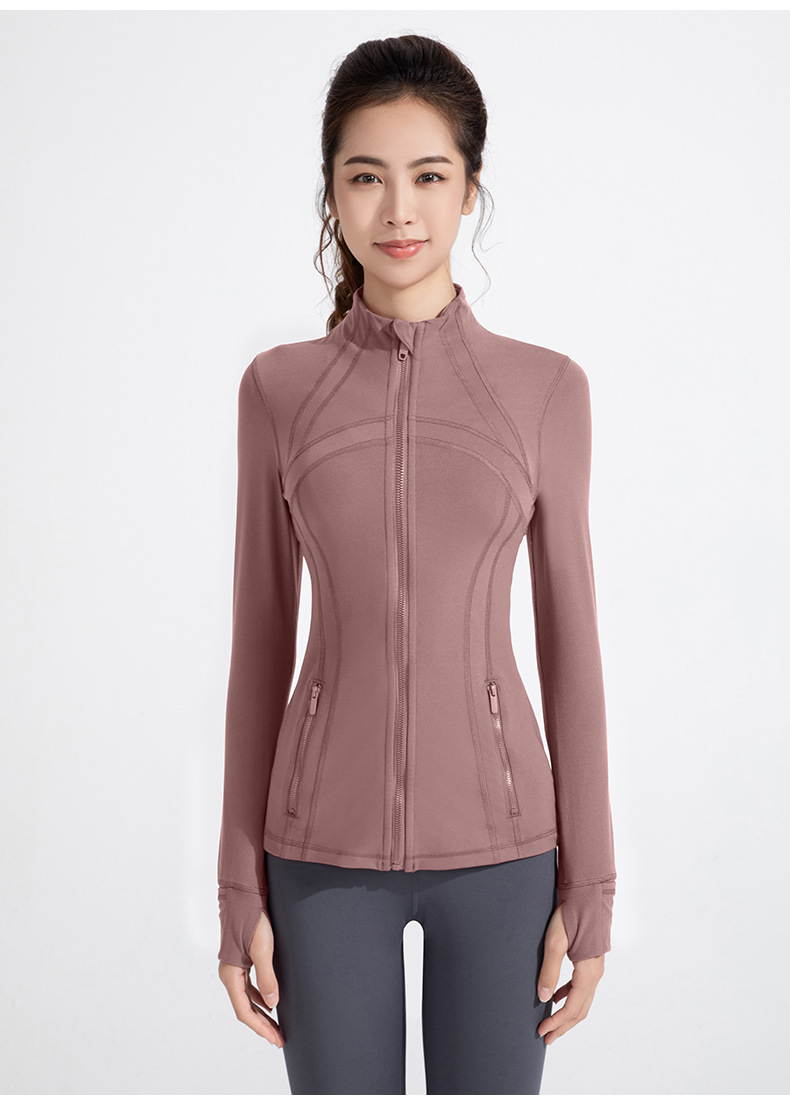 Athena lulu's new yoga outfit women's nude stand up collar blazer running fitness long sleeve zipper jacket O1CN011m3G5f26MNfltWkgj 2201111757647 0 Cib