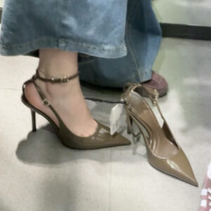 za same pointed toe shallow back empty single shoes 2025 spring and autumn new baotou sandals with high heels women's stiletto heels