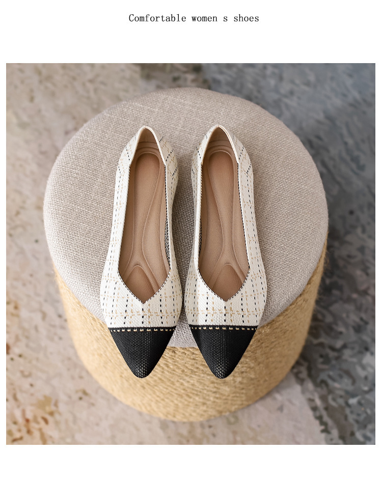 2023 foreign trade increase princess shoes knitted knitted wedge single shoes women's pointed toe shallow mouth breathable flying knitted women's shoes color matching O1CN014ewLO91JrbNIyEbR6 2208618081082 0 Cib