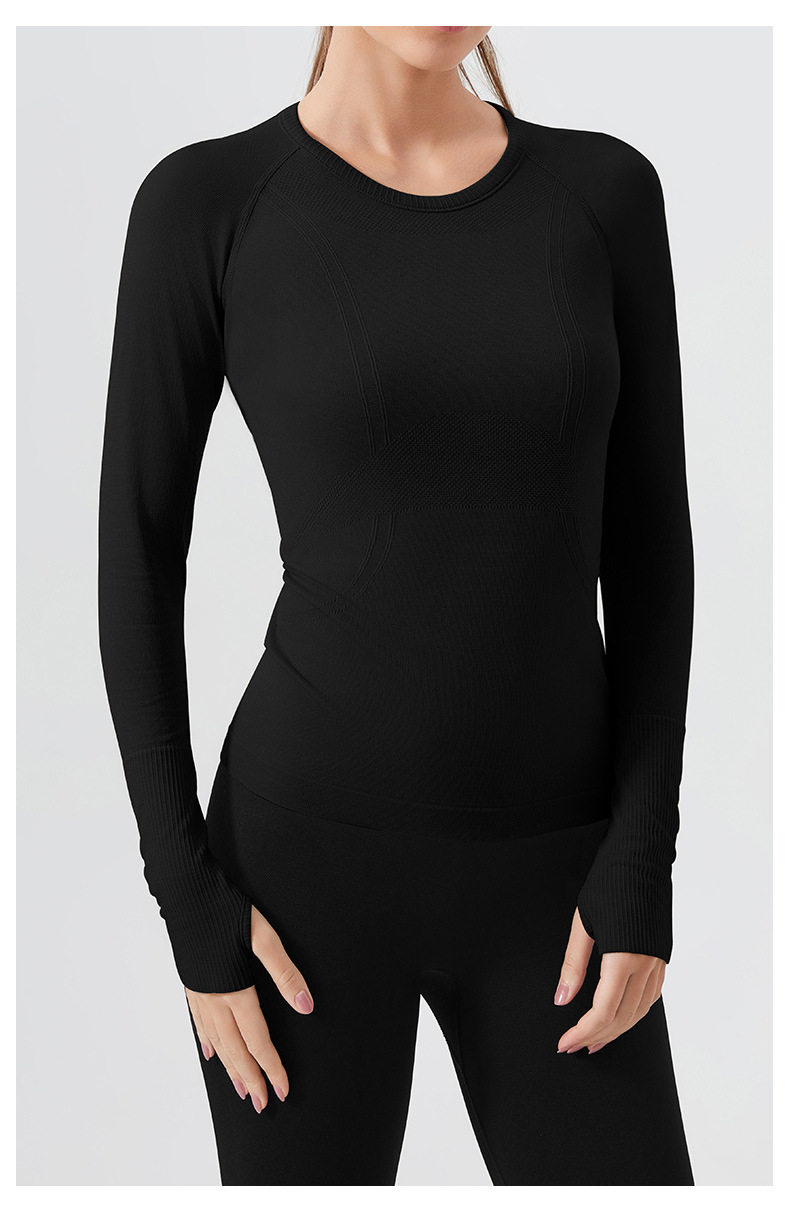 Waist cinch, quick-drying long sleeve women's top, breathable, crew neck, running sports fitness clothes, breathable and seamless slimming yoga clothes O1CN015ButUx24PvY9Ow8Yt 3324387384 0 Cib