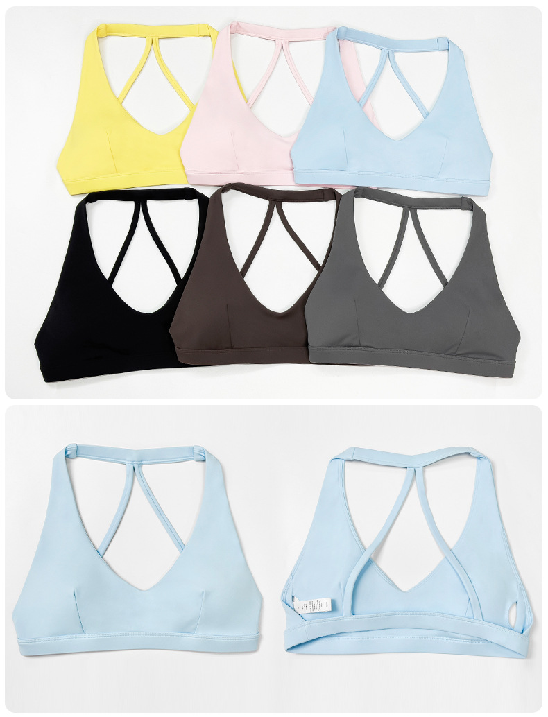 Summer pure desire sports bra low strength with chest pad beautiful back halterneck vest yoga fitness training top bra O1CN015allsZ24PvbLMu0AY 3324387384 0 Cib