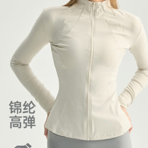 yoga wear jacket women's zipper stand up collar splicing sports top slim long sleeve wear running industry training fitness clothes