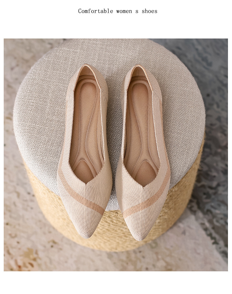 2023 foreign trade increase princess shoes knitted knitted wedge single shoes women's pointed toe shallow mouth breathable flying knitted women's shoes color matching O1CN017SXF0G1JrbNIyIDxu 2208618081082 0 Cib