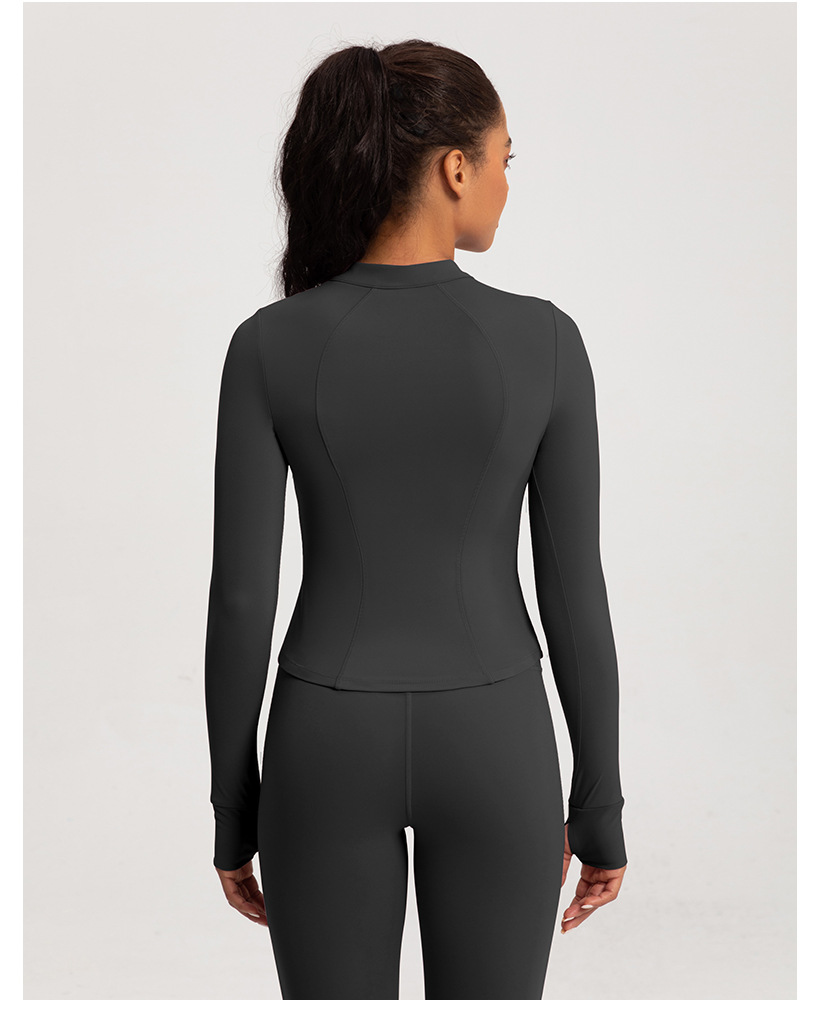 Cross-border new yoga wear women's stand collar half zipper slim slim sports long sleeve t-shirt running gym wear top O1CN017kMzKy26MNhGk1HlP 2201111757647 0 Cib