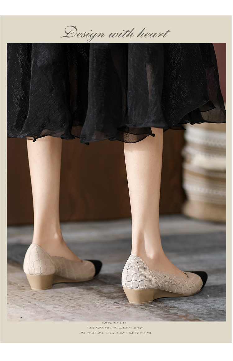 2023 foreign trade increase princess shoes knitted knitted wedge single shoes women's pointed toe shallow mouth breathable flying knitted women's shoes color matching O1CN018yWaXI1JrbNByvbLi 2208618081082 0 Cib