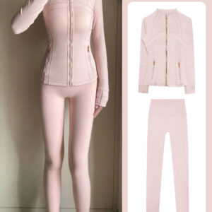 lu cross border yoga clothing set women's leggings long sleeve fitness clothing running sports outdoor jacket shapewear top