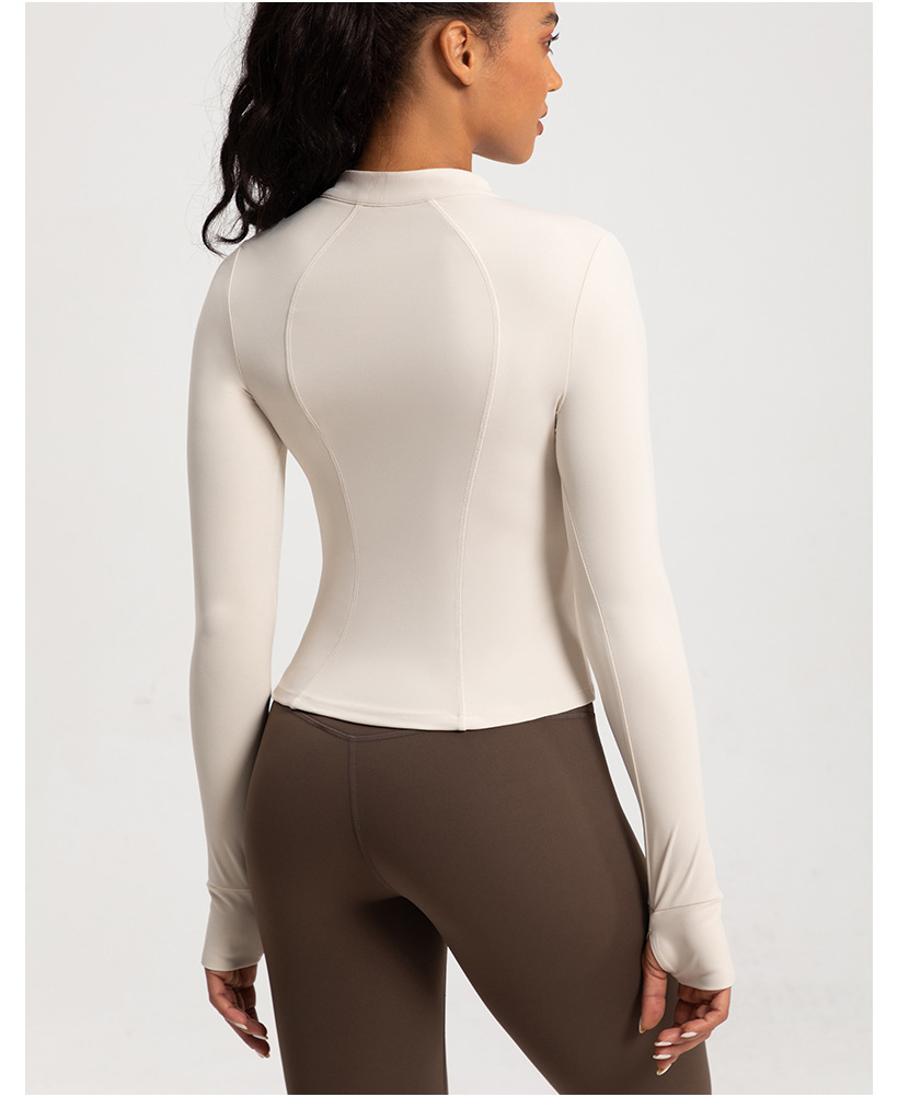 Cross-border new yoga wear women's stand collar half zipper slim slim sports long sleeve t-shirt running gym wear top O1CN019mA0WC26MNhKw8g01 2201111757647 0 Cib