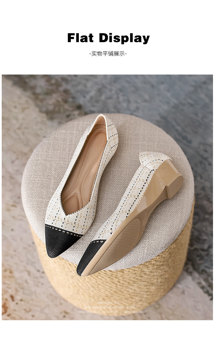 2023 foreign trade increase princess shoes knitted knitted wedge single shoes women's pointed toe shallow mouth breathable flying knitted women's shoes color matching O1CN01BwbCcz1JrbNIyIpSn 2208618081082 0 Cib