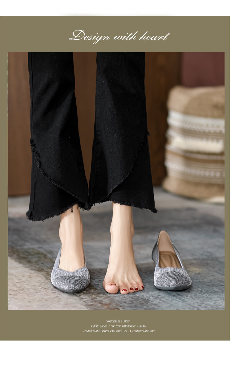2023 foreign trade increase princess shoes knitted knitted wedge single shoes women's pointed toe shallow mouth breathable flying knitted women's shoes color matching O1CN01Ch780O1JrbNCMMrkd 2208618081082 0 Cib