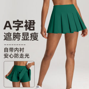 summer new yoga skirt women's anti exposure fake two slimming tennis skirts sports stretch badminton skirts