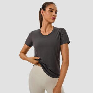 nude breathable lulu with love yoga short sleeves, women's loose show slim fast dry running fitness wear sports t shirt