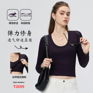 autumn and winter fitness sports u neck long sleeves lining slimming fixed chest pads tight fitness clothes versatile yoga clothes for women