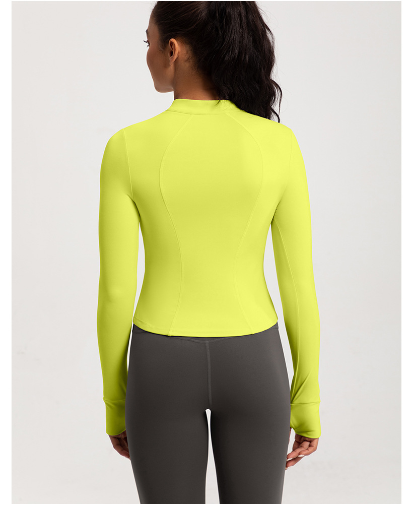 Cross-border new yoga wear women's stand collar half zipper slim slim sports long sleeve t-shirt running gym wear top O1CN01Gu4tc126MNhJflOqU 2201111757647 0 Cib