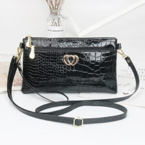 european and american cross border fashion new shiny patent leather women's bags, crossbody bags, casual crocodile print women's clutch bags, women's small bags