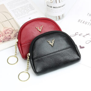 women's short wallet soft leather coin purse coin case fashion cute zipper small wallet key card holder small clutch