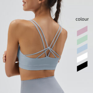 european and american new sports bra women's shockproof running nude yoga vest beautiful back sexy suspender fitness bra