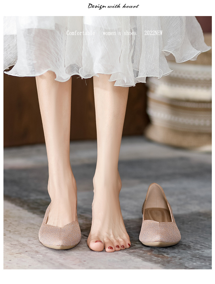2023 foreign trade increase princess shoes knitted knitted wedge single shoes women's pointed toe shallow mouth breathable flying knitted women's shoes color matching O1CN01N5ZpNR1JrbNHJ0fqF 2208618081082 0 Cib