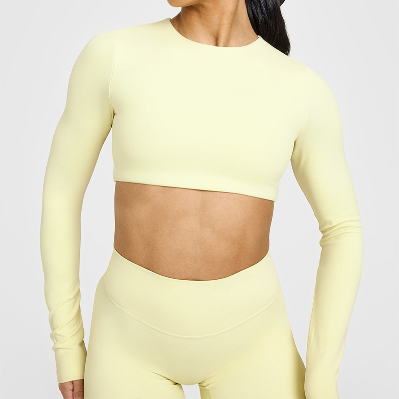 High-end backless sports tops, women's cropped long sleeves, chest pads, athleisure fitness clothes, yoga clothes, women's T-shirts O1CN01Neiw3324PvcUmCJwb 3324387384 0 Cib
