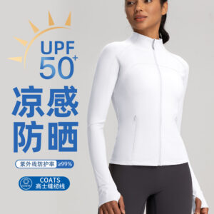 athena lulu summer cool sun protection clothing women's stand up collar breathable yoga jacket sports running sun protection clothing