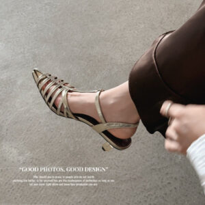 bewitching beauty! french high end roman sandals women's woven stiletto pig cage shoes summer high heels royal sister