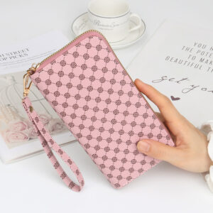 bag women's new flower material long wallet clutch bag mobile phone bag coin purse multifunctional card case zipper bag wallet wallet