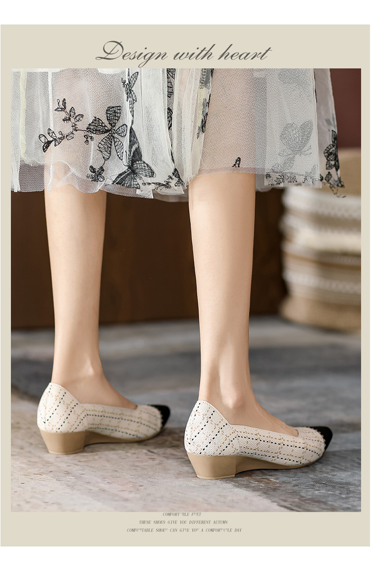 2023 foreign trade increase princess shoes knitted knitted wedge single shoes women's pointed toe shallow mouth breathable flying knitted women's shoes color matching O1CN01SJXwnr1JrbNDmS7Ww 2208618081082 0 Cib