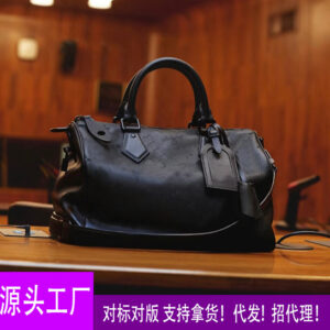 2025 new 30cm black leather pillow commuter handbag women's fashion trend women's one shoulder crossbody bag