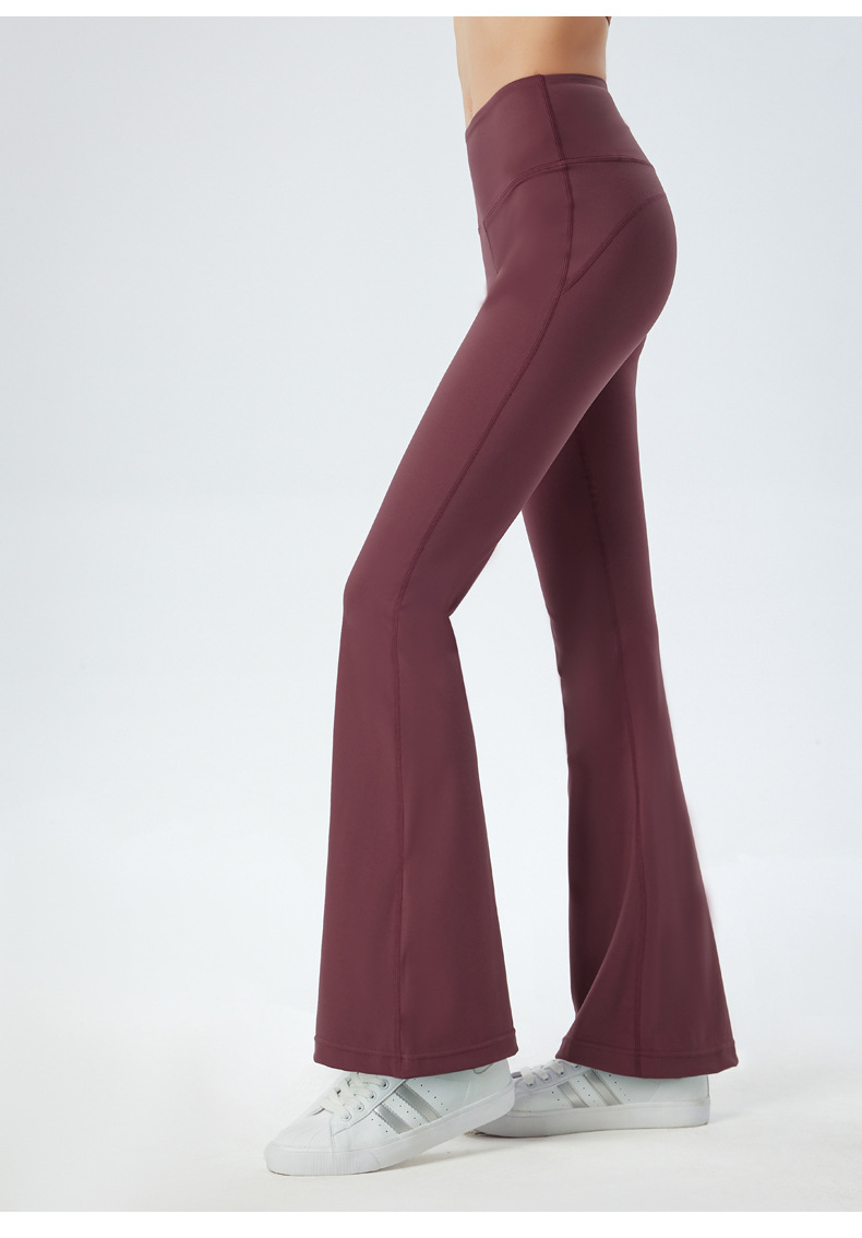 Europe and the United States new wide-leg yoga pants women's high-waist hip-lifting elastic sports pants nude casual running loose flared pants O1CN01TMeKpw26MNTWylLjM 2201111757647 0 Cib