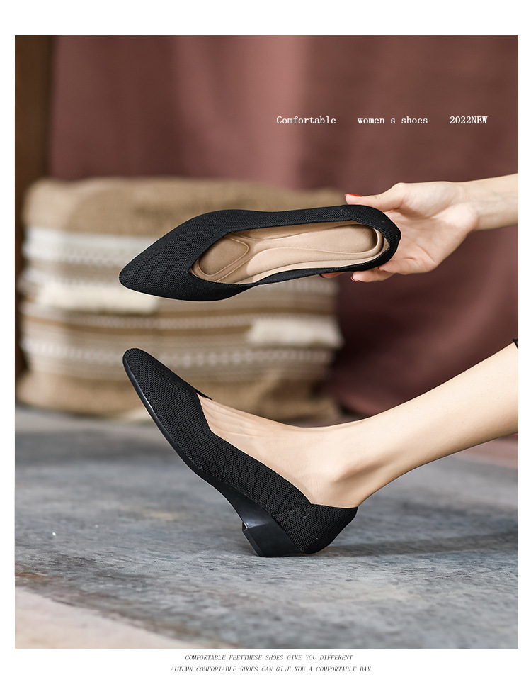 2023 foreign trade increase princess shoes knitted knitted wedge single shoes women's pointed toe shallow mouth breathable flying knitted women's shoes color matching O1CN01TU94iV1JrbNCMNs3A 2208618081082 0 Cib
