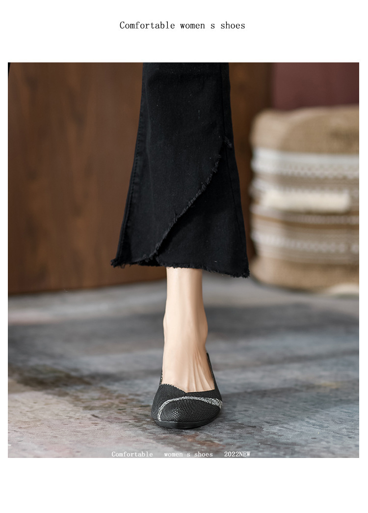 2023 foreign trade increase princess shoes knitted knitted wedge single shoes women's pointed toe shallow mouth breathable flying knitted women's shoes color matching O1CN01U398EZ1JrbNDmRBIG 2208618081082 0 Cib