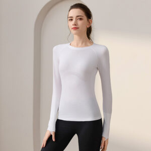 lulu new yoga wear fall, winter, autumn and winter sports long sleeve crew neck gym wear women's running pilates training top