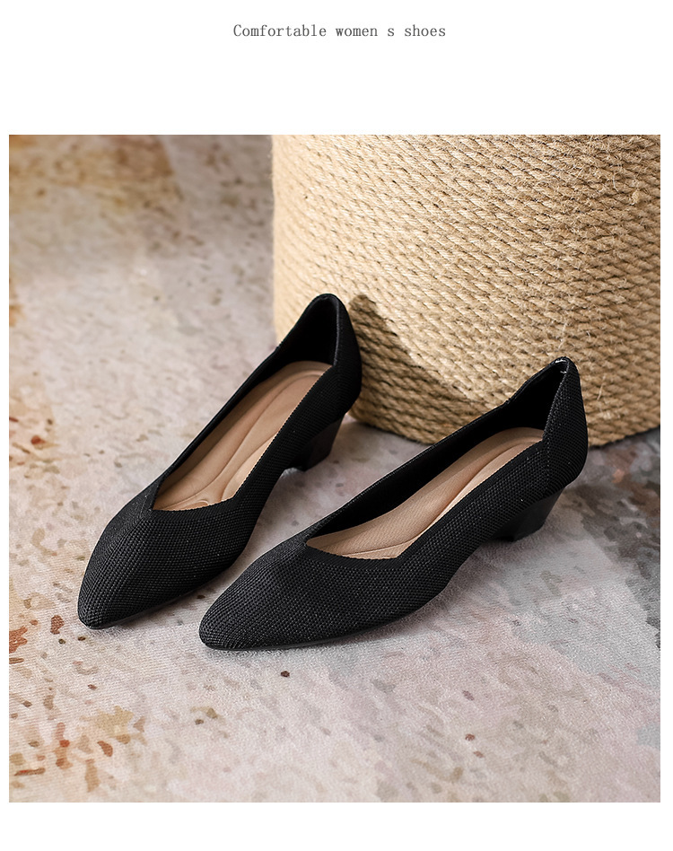 2023 foreign trade increase princess shoes knitted knitted wedge single shoes women's pointed toe shallow mouth breathable flying knitted women's shoes color matching O1CN01WSP6191JrbNIyFTX0 2208618081082 0 Cib