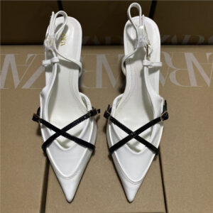 za2025 autumn new white high heels women's pointed mules, stiletto heels toe, versatile fairy style single shoes women