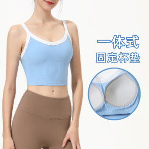 sports bra women's shockproof all in one fixed cup yoga vest beautiful back running gym high intensity bra