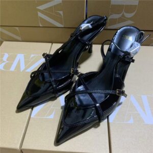 za home autumn 2025 new cross hollow buckle high heel sandals thin heel back strap daily versatile outerwear women