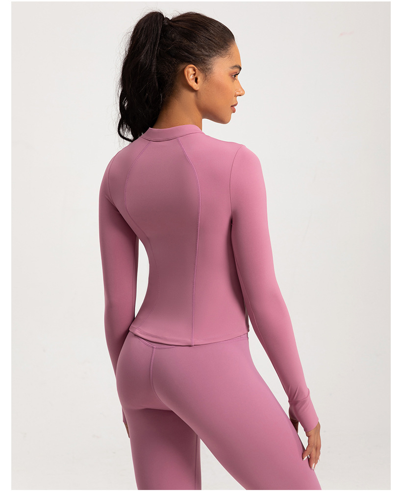 Cross-border new yoga wear women's stand collar half zipper slim slim sports long sleeve t-shirt running gym wear top O1CN01aUczlH26MNhKZHKXI 2201111757647 0 Cib