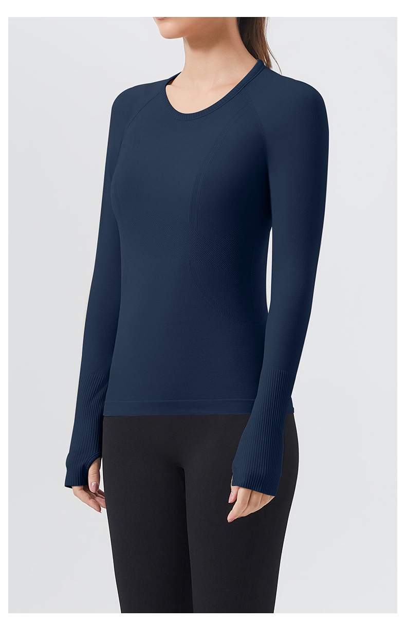Waist cinch, quick-drying long sleeve women's top, breathable, crew neck, running sports fitness clothes, breathable and seamless slimming yoga clothes O1CN01aqfKeg24PvYBnzpbi 3324387384 0 Cib