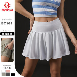 lulu sports short culottes, female internet celebrity fitness leave, two anti walking dance pleated skirts, breathable pocket tennis skirts
