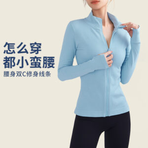 all in one knitted gym clothes, women's long sleeve tops, sports running clothes, autumn and winter, morning jogging, yoga clothes, winter coats