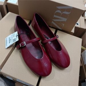 za women's shoes 2025 autumn new women's shoes, pump mouthed mary jane shoes, round toed flat ballet shoes, one foot single shoe women