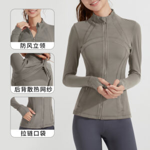 athena lulu yoga clothes jacket for women slim stand up collar zipper long sleeve yoga clothes sports running gym clothes