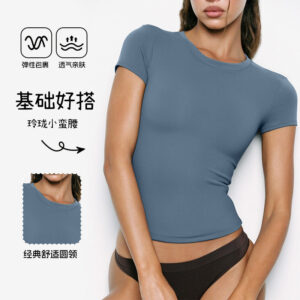 summer sports t shirts, yoga clothes, quick drying clothes, slim tops, fitness tops, outdoor running sportswear, short sleeves women