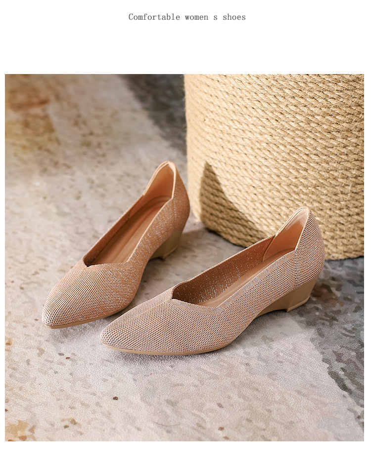 2023 foreign trade increase princess shoes knitted knitted wedge single shoes women's pointed toe shallow mouth breathable flying knitted women's shoes color matching O1CN01fp4eKs1JrbNByxTre 2208618081082 0 Cib