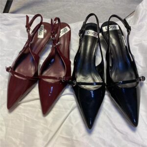 za factory direct sales spain 2025 autumn new red cat heel slingback pointed mule high heel shoes for wearing sandals