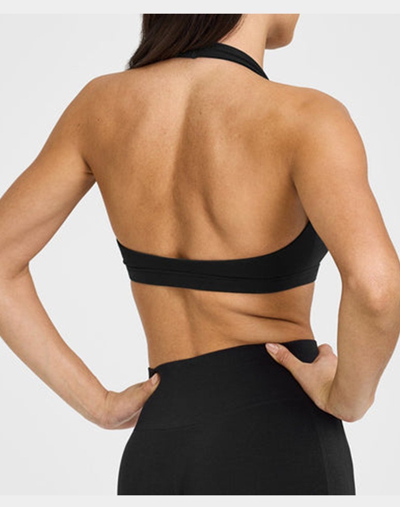 European and American halterneck suspender sports bras, women's summer nude with chest pads, tight tops, fitness training, yoga clothes O1CN01guFlro24PvbmVUHFX 3324387384 0 Cib