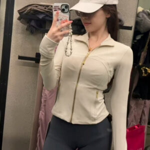 lulu original standard define short stand up collar jacket spring and autumn new yoga running women's slim stretch